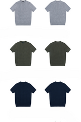 Cable Knit Crewneck T-Shirt