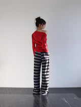 ONE-SHOULDER ELASTIC T (RED)