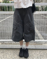 Stud bermuda pants