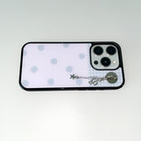 [MADE] DOT PATCH PHONE CASE PINK (glass black bumper)