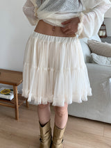 POM CHIFFON SKIRT (2C)
