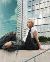SHOULDER BAG BLACK L  | TAG K SILVER (FREE)