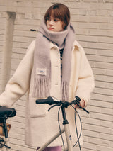 WOOL HALF COAT IVORY