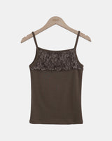 Weron Frill Lace Strap Sleeveless Top