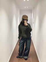 [MD Pick] ティールピーチフリースリネッドロールアップジーンズ (1 Color)
