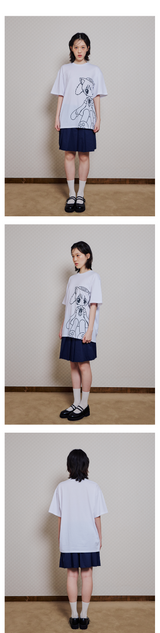 キャットガールTシャツ - ホワイト