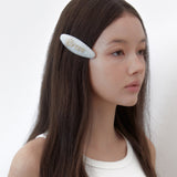 グリッターサンドヘアクリップ（シルバー）