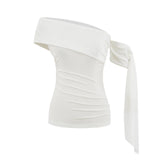 Arin Drape Slim One-Shoulder Top