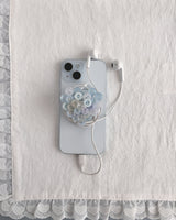 [MAG SAFE] BLUE VINTAGE BUTTON HEART TOK