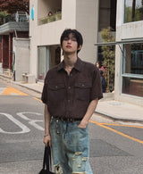 Rodin Wrinkle Two-Pocket Short Sleeve Shirt