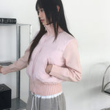 Olit Knitwear Color Two-Way Short Padded Jacket