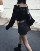 Eyelet low skirt pants