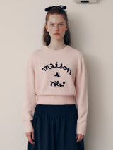 MAISON DE ROLA エンブロイダリーニット ピンク