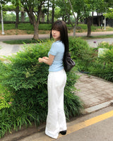 Sherbet Tencel See-Through Short Sleeve