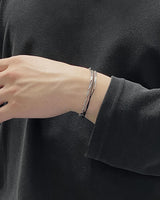 All surgical steel simple layered bar chain bracelet