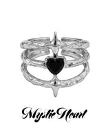 Mystic Black heart Gothic Ring