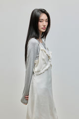 Silky Lace Bustier Dress_Ivory