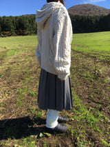 Heart knit zip-up