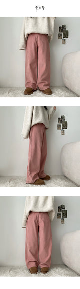 Pled corduroy wide pants[3 Tier Length]