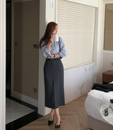 Lavin Simple Slit Long Skirt / 4 colors