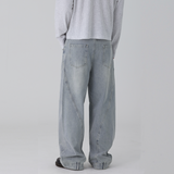 REVERSE BAND CUT WIDE DENIM PANTS