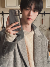 Solive Maxi Long Herringbone Single Coat