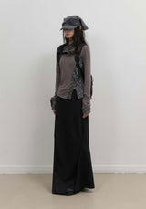 Asymmetric Mermaid Jersey Skirt / Black