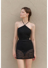 Luna Knit Swimdress Black