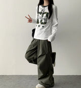 Camo 07 lettering number long sleeve tee