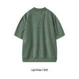 ASCLO Open Collar Short Sleeve Knit T (8color)