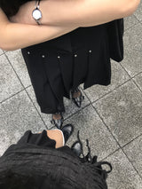 Monday Office Ball Stud Pleated Midi Skirt