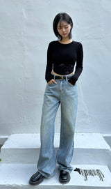 WIDE BLUE DENIM PANTS code 23000