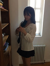 Cory Pintuck Ribbon Long Sleeve Blouse