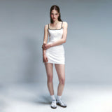 エッセンシャル コントラスト ミニドレス White