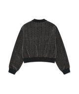Women’s Cable Knit Zip-Up Jacket Charcoal