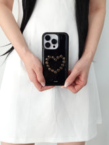 heart stud case (leopard)