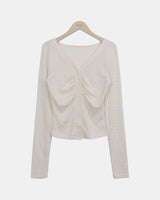 Rahel Shirring V-Neck Cardigan