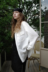 Seersucker check shirt, White