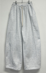 STRING/FLEECE❤SIDE PINTUCK BALLOON LONG PANTS WIDE🤍🩶🖤3COLOR