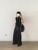 Olen two-tuck wide slacks 3C