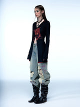 Emoha cosmo lady printed punk long shirt