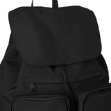 FLAP STRING BACKPACK / BLACK