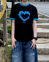 Blue Heart Ringer T-Shirt