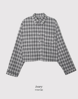 #レッドオータムチェッククロップシャツ (3color)