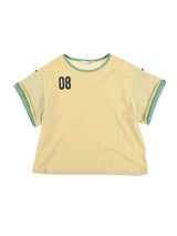 ボタンダブルスリーブレスTシャツ (イエロー)
