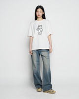26SS レディース セミブーツカット ウォッシュデニムパンツ