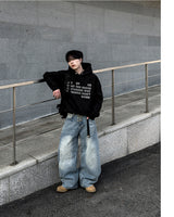 Stay Lettering Cropped Hoodie