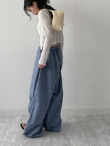 [Unisex] ストッパー パラシュート バンディング ワイド パンツ