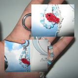 Red goldfish gemstone key ring