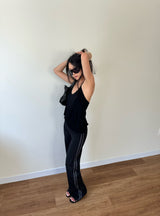 low rise track pants
